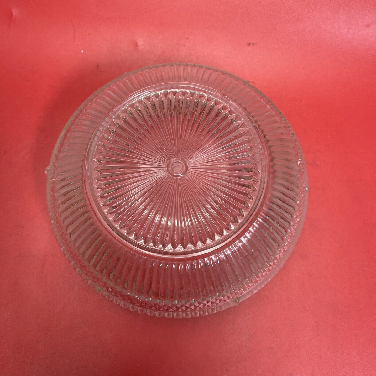 Vintage pressed glass bowl with silver rim and fork with spoon