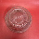 Vintage pressed glass bowl with silver rim and fork with spoon