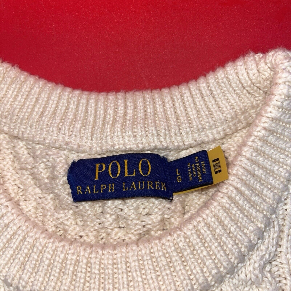 Polo Ralph Lauren Hand Knit Fisherman  Chunky Cable Knit Sweater Men’s L