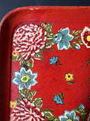 Vintage Wood Serving Tray Japan Hand Painted, Made In Japan