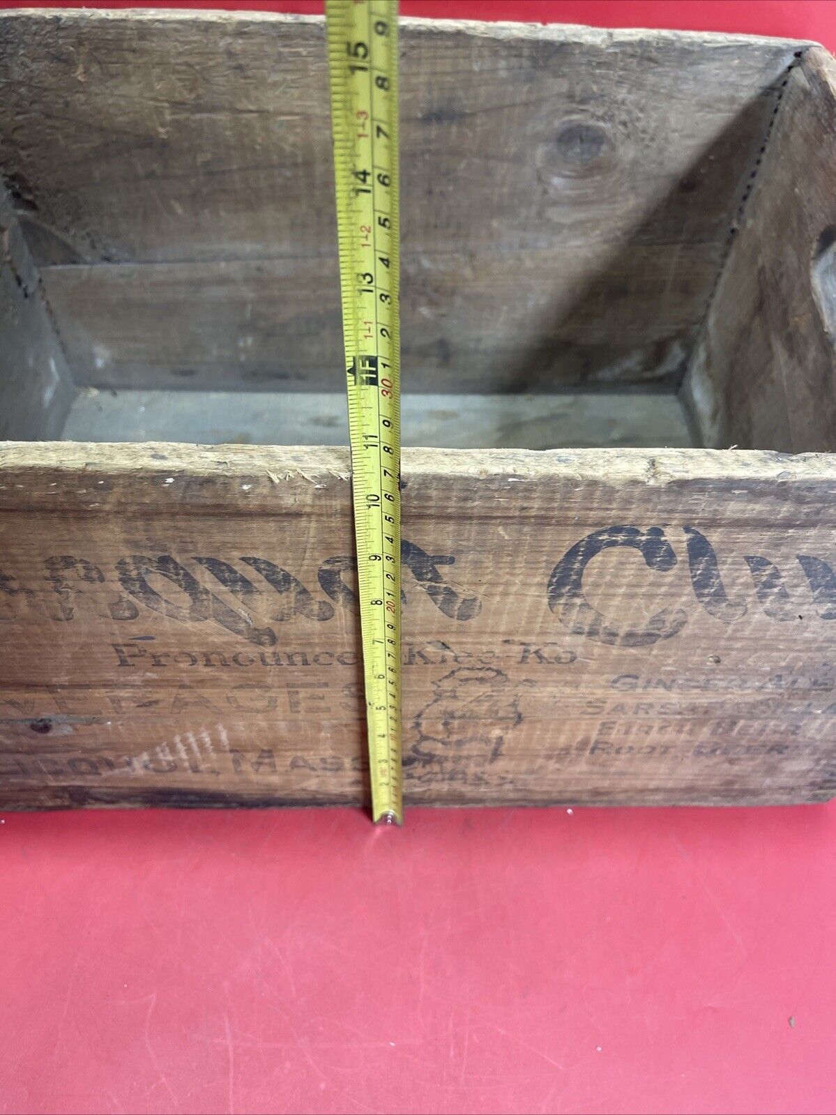 Antique Clicquot Club Wooden Soda Beverage Crate Box, Ginger Ale Sarsaparilla