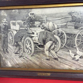 Late 1800's Walter Appleton Clark Orig Print "When an Owner Drives" Orig Frame