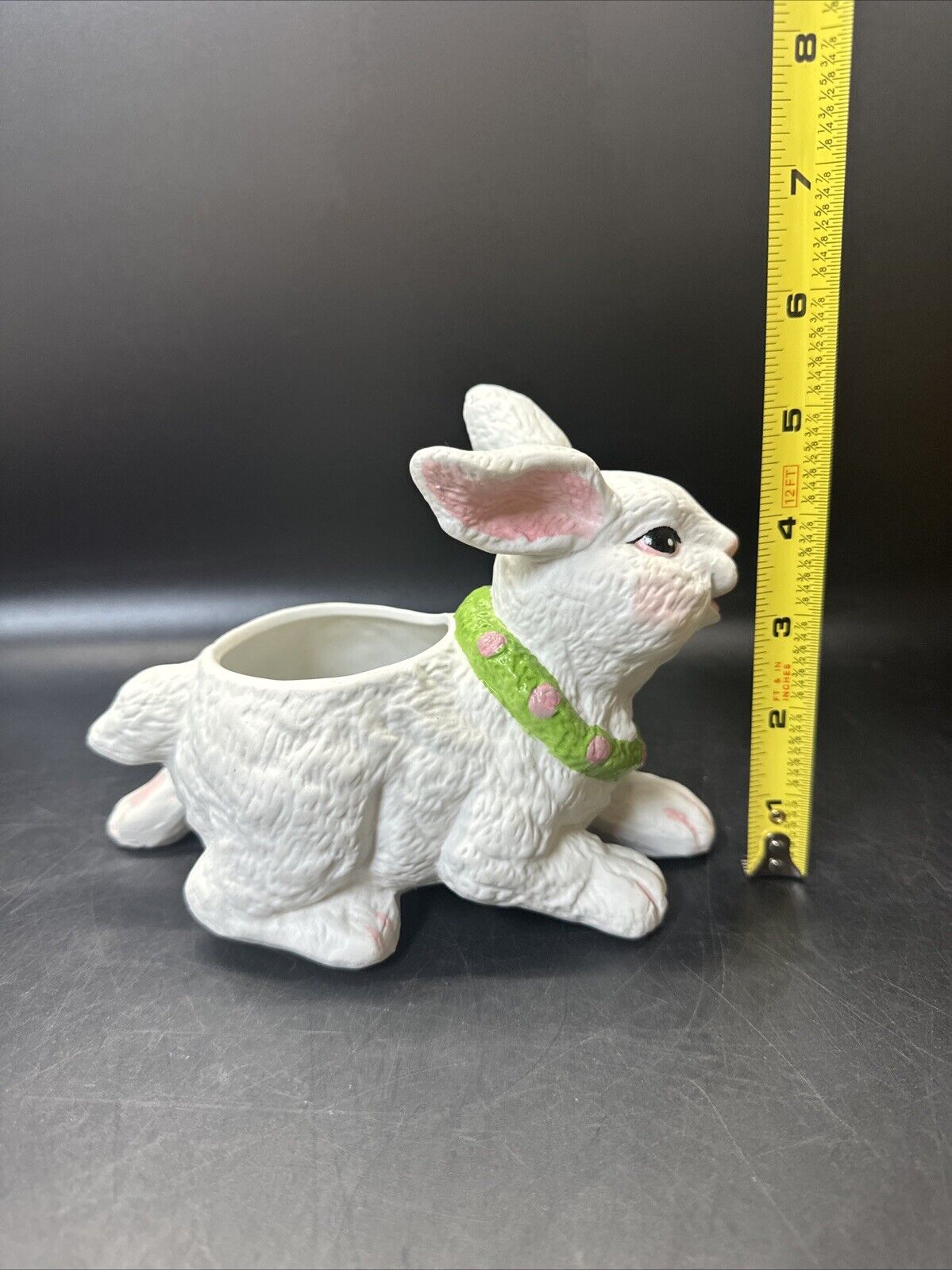 Vintage Teddy Bear And Bunny Pottery Ceramic Planters Set