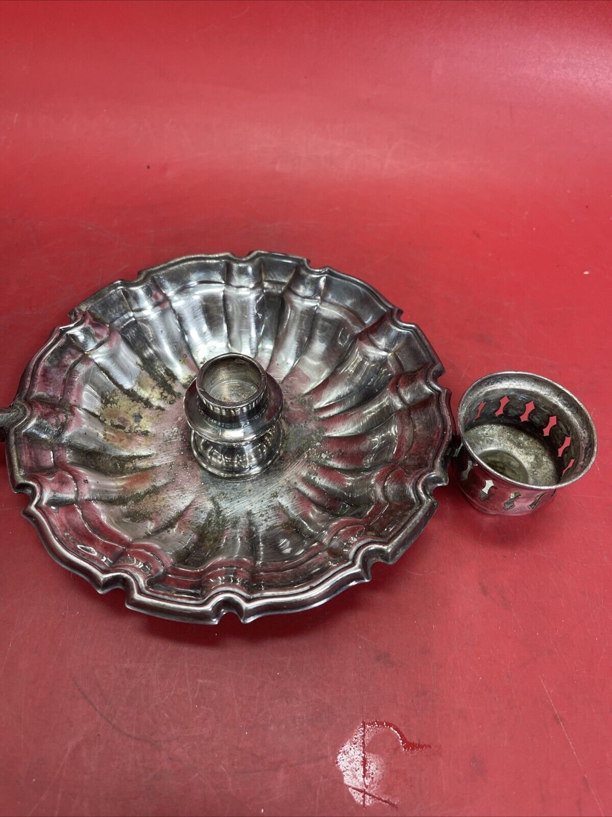 Towle CANDLE HOLDER, Silver Plate, Unpolished, 7”