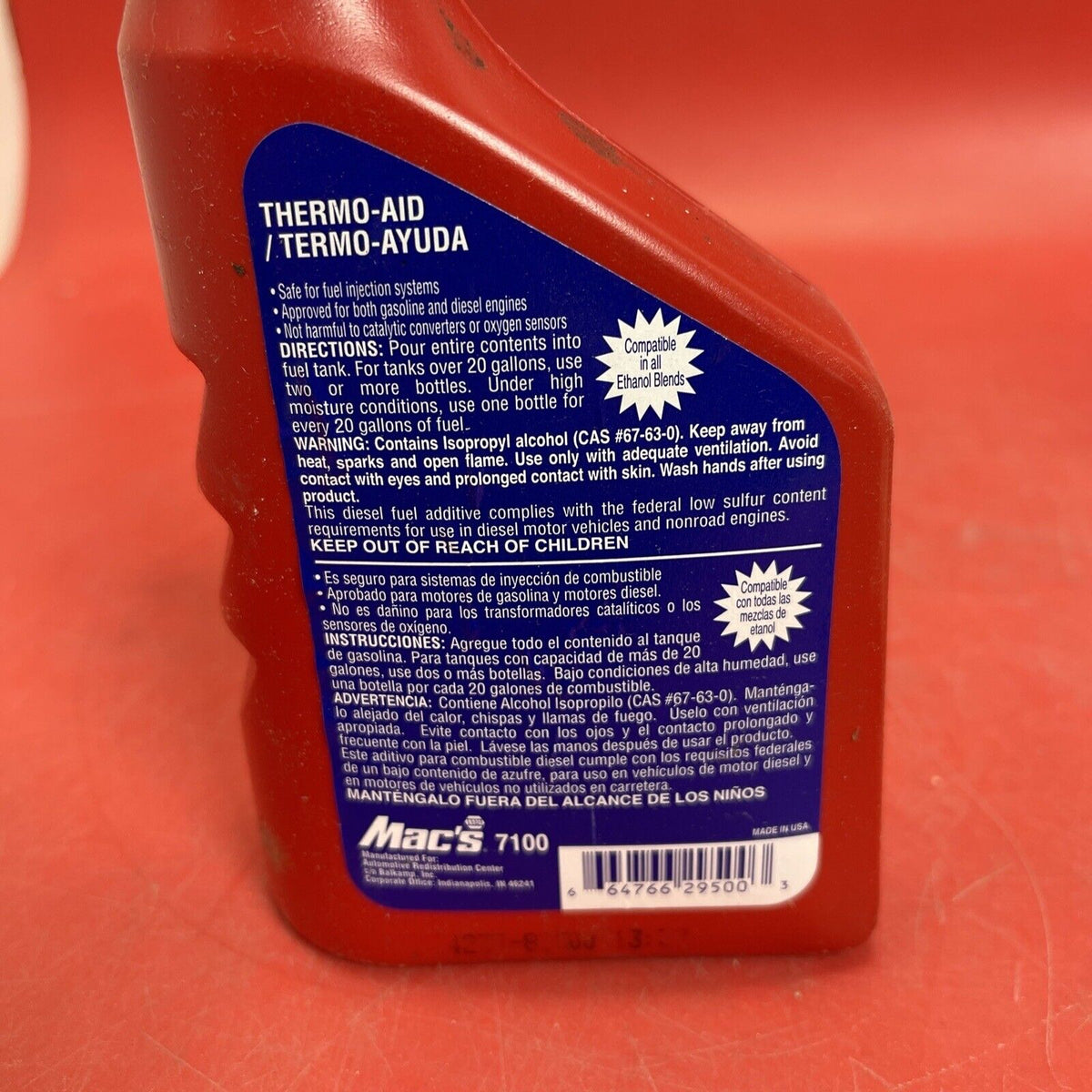 Macs Thermo Aid Fuel Line Anti Freeze Protection bottle Lot2