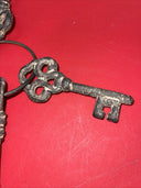 7 CAST IRON JAIL Keys House RUSTIC WESTERN CHURCH Key Ring Lock SKELETON Prop