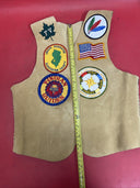 Vintage 90s YMCA Indian Guides Adult Leather Vest Patches