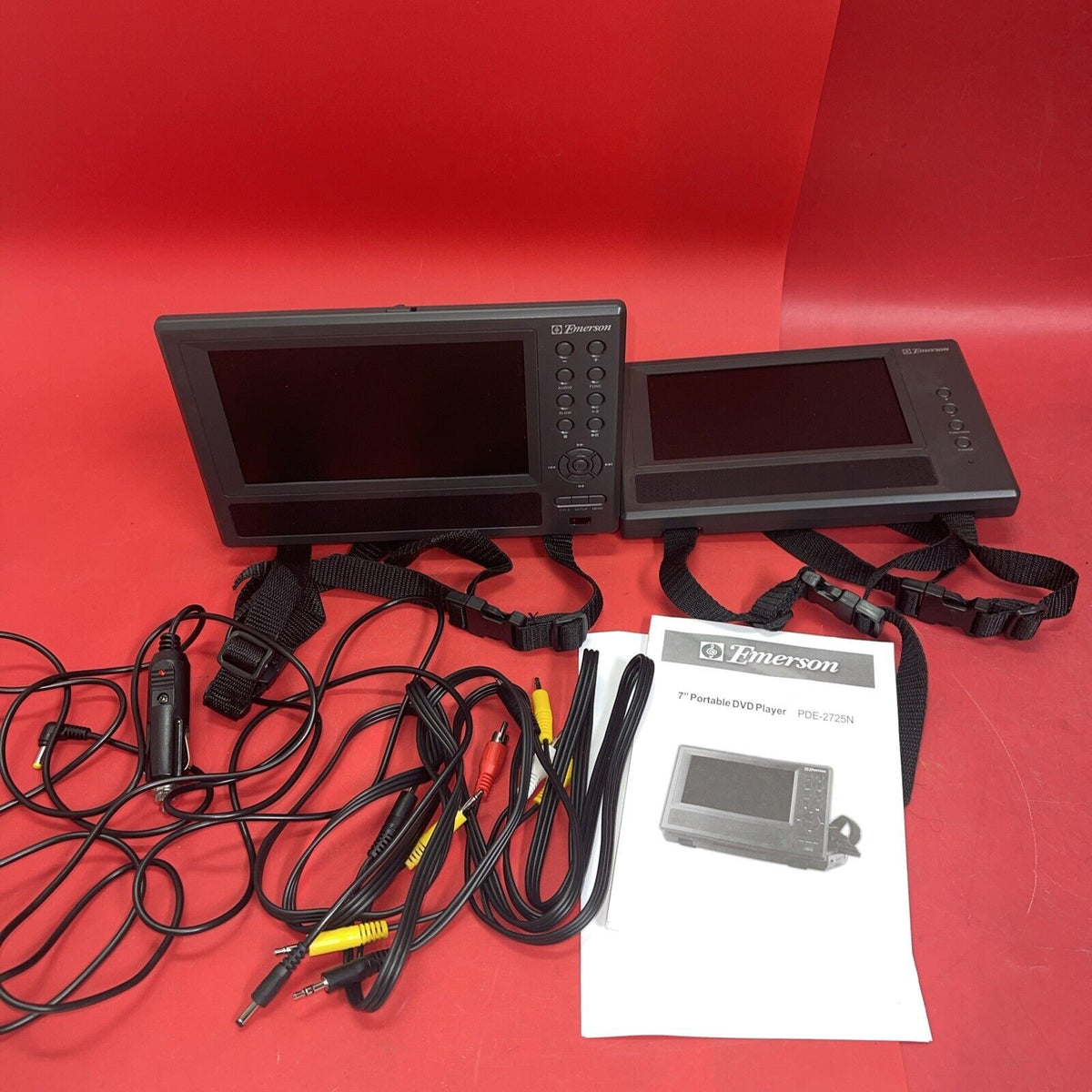 Emerson Two Screen 7" car DVD player PDE-2725N No Tested!