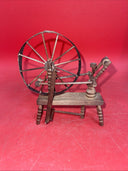 Vintage Miniature Spinning Wheel Wooden Hand Made