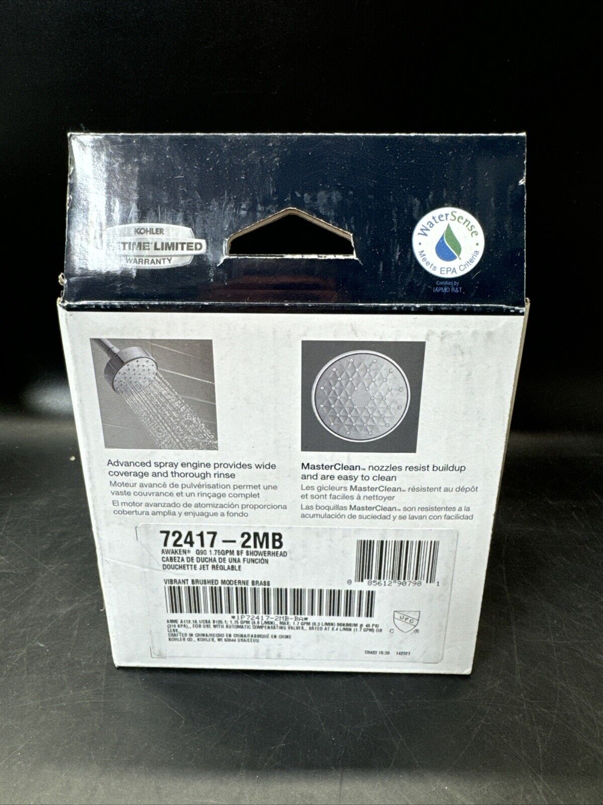 Kohler 72417-2MB Awaken G90 1.75 GPM Single Function Shower Head
