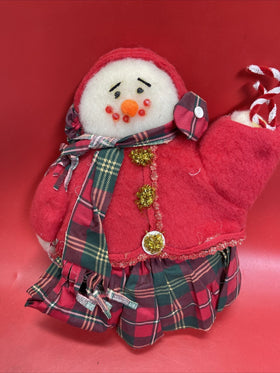 Vintage Festive pair of plush snowmen