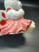 Vintage Teddy Bear And Bunny Pottery Ceramic Planters Set