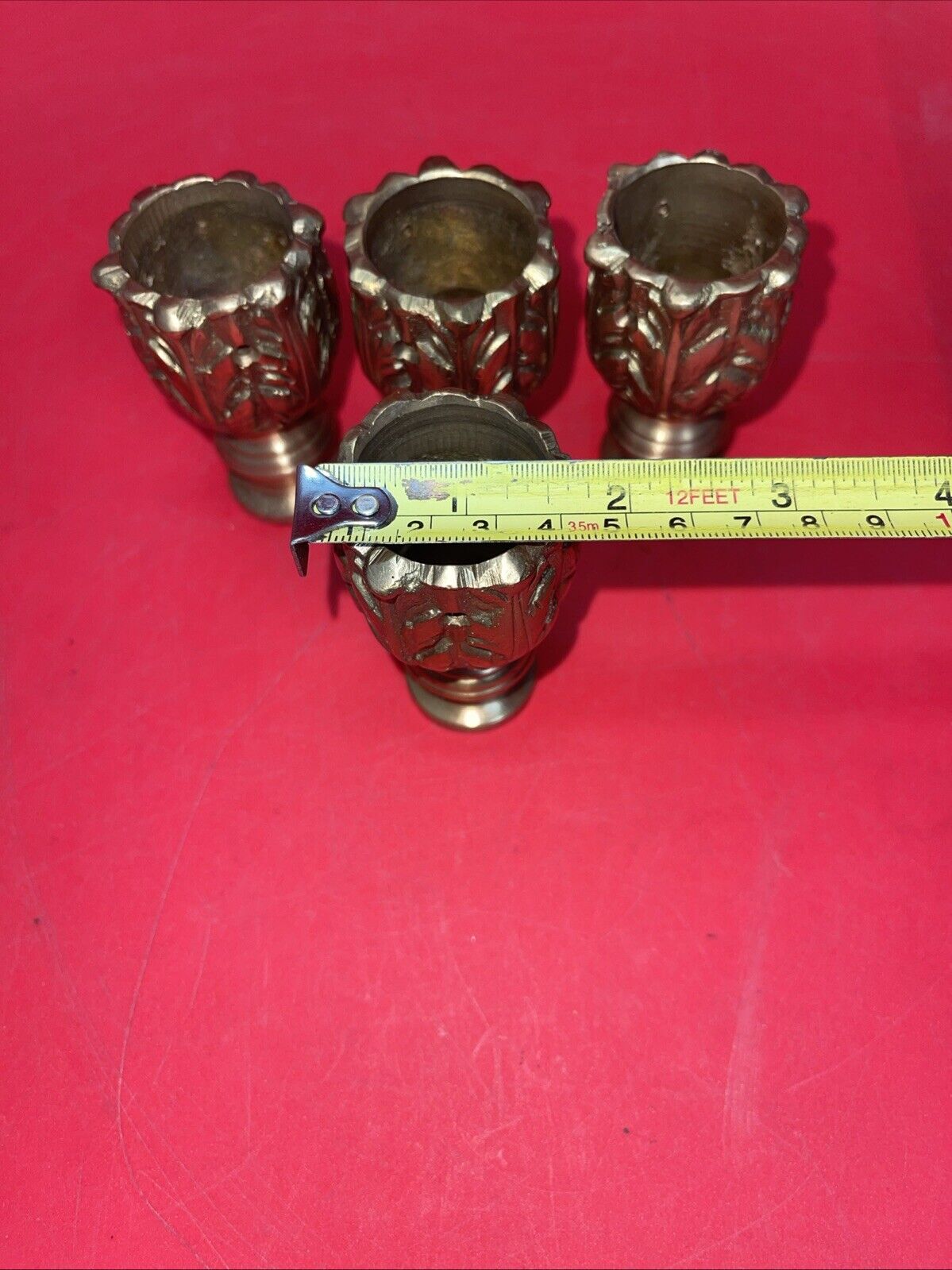 Vintage Brass Candle Holder Cup From Hollywood Regency era Mantel Candle Holder