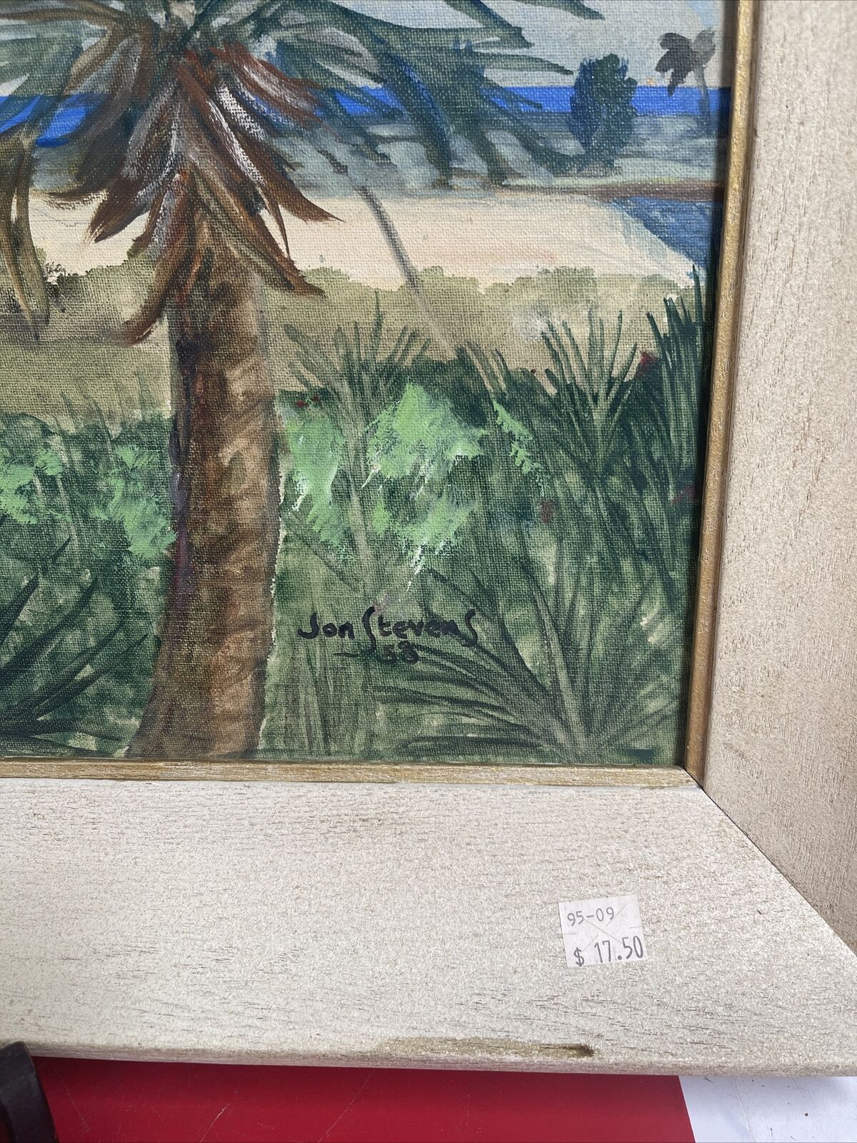 STEVENS ORIGINAL OIL ON CANVAS  PAINTING North Singer Islaad Florida 1953