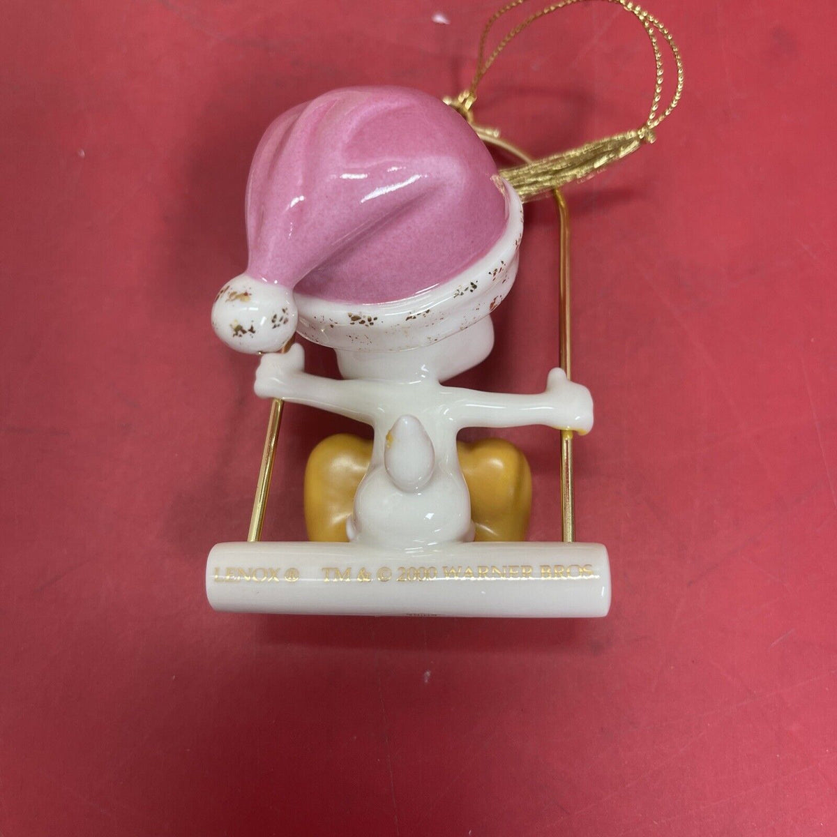 Lenox 2000 Tweety Swings Into Christmas Ornament & Stocking Ornament Lot 2