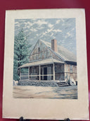 Antique Vintage Print D. Grose Wright Gristmill Sturbridge Villiage, MA