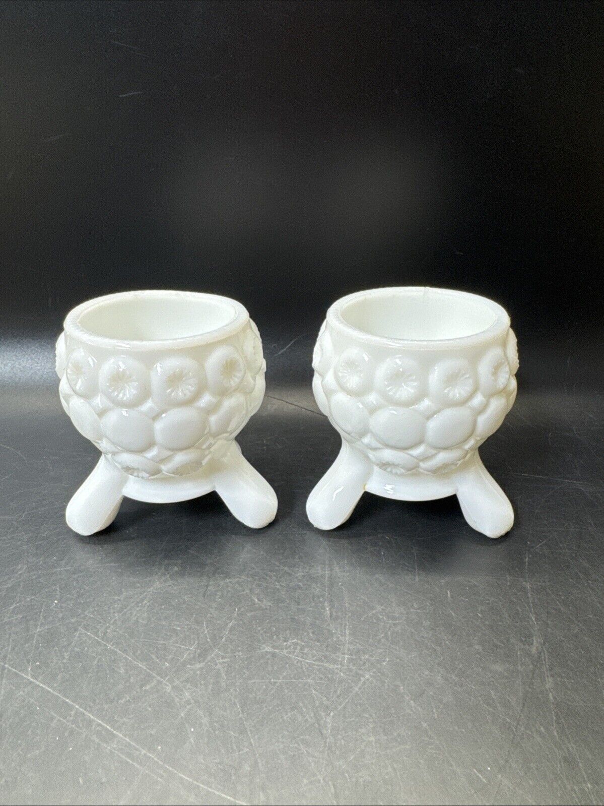 Vintage Kemple Milk Glass Candle Stick Holders 3in