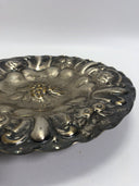 Crosby Silverplate Platter Tray Oval Seashell Scrollwork Edging Embossed