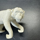 VINTAGE SMALL WHITE APE CHIMPANZEE MONKEY FIGURINE CZECHOSLOVAKIA ART POTTERY