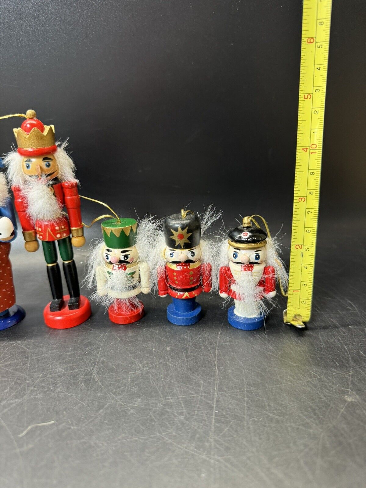 Lot Of 8 Small Wooden Nutcracker Ornaments