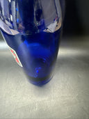 Vintage Glass Bottle Irish Cream Tall Cobat Blue Cylinder Shape 0.75l