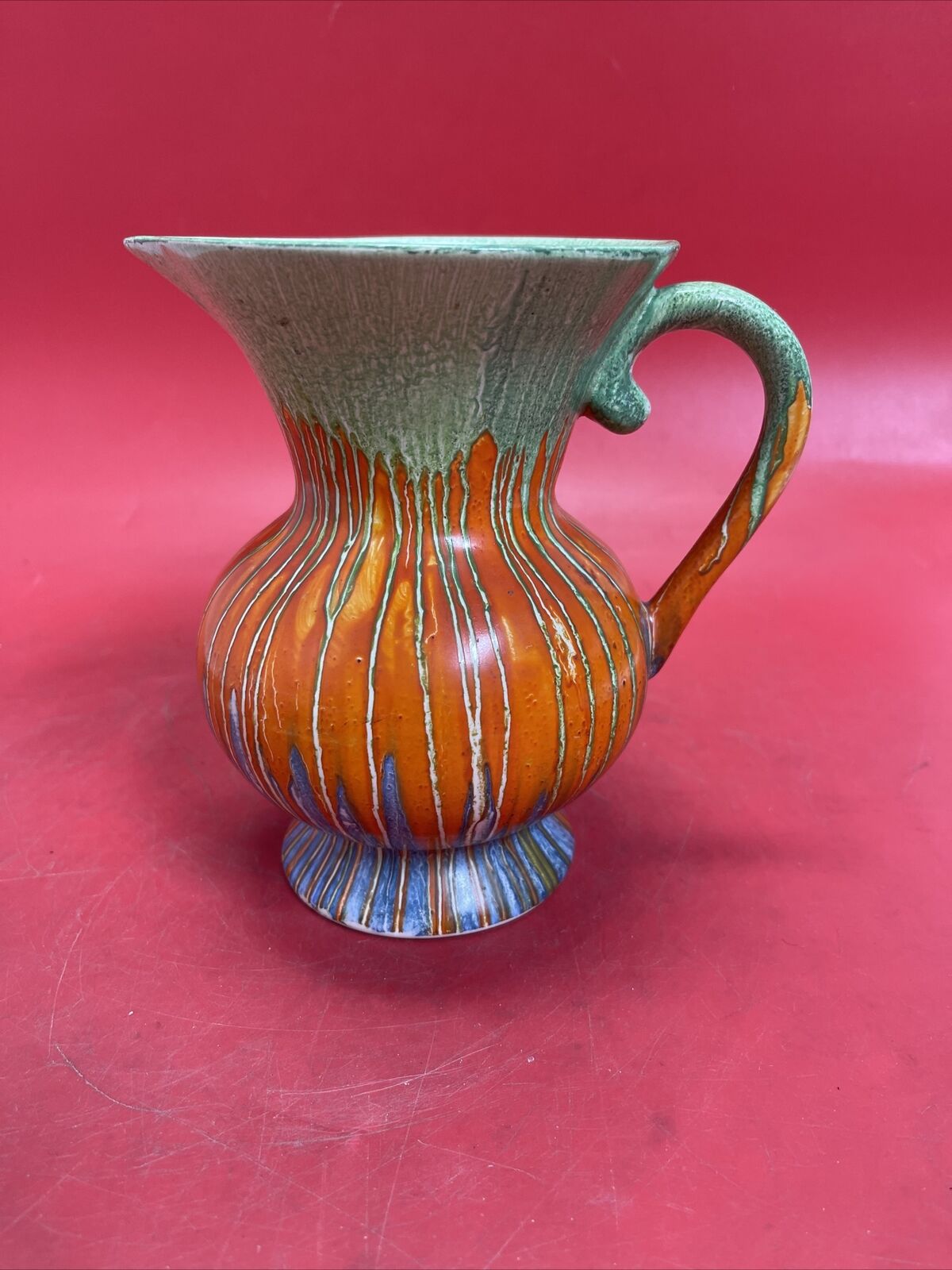 Art Deco Samford Ware 'Fantasy' orange and Green