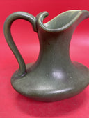 Arts and Crafts Hampshire Matte Green  Pottery Pitcher Vase 6”