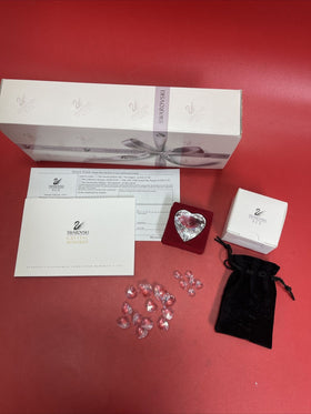 Swarovski Memories Crystal Clear Heart Paperweight with Mini Clear HEARTS