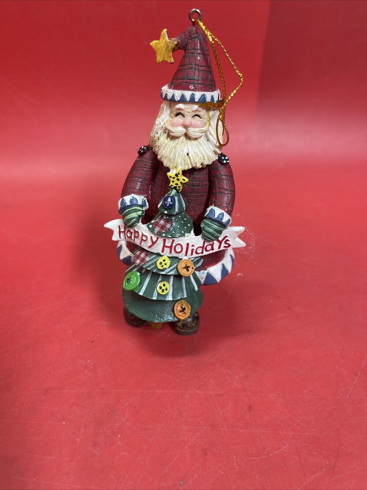 Vintage Santa Ornaments Resin Set Of 11