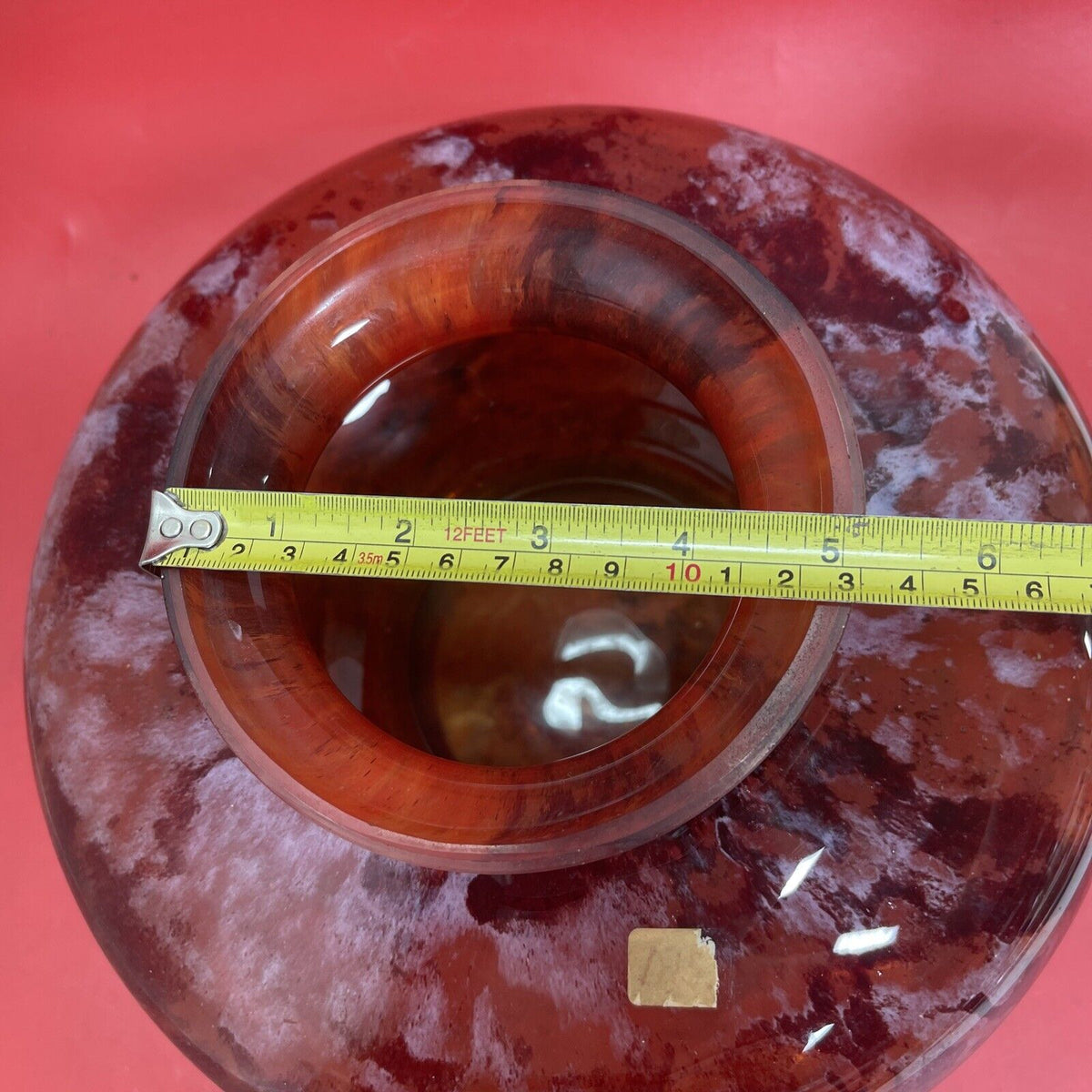 VINTAGE Blown Glass VASE ~8.5x 8.5”