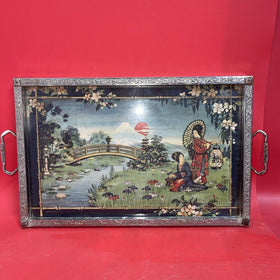 Vintage Asian Motif  Serving Tray