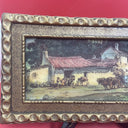 Framed Artini Engraving Hand Etched Painting 17x9.5" Spanish Bodega Old Town