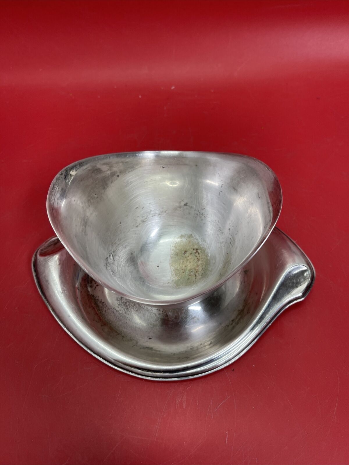 Rogers & Bro Silverplate Pattern Vintage Gravy Boat with attached plate 1847