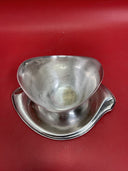 Rogers & Bro Silverplate Pattern Vintage Gravy Boat with attached plate 1847