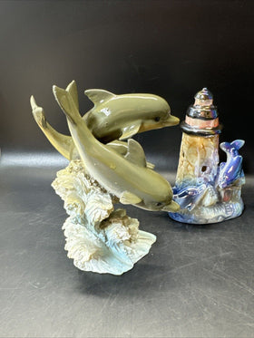Vintage Collectible Dolphins Figurines/ Lot Of 4