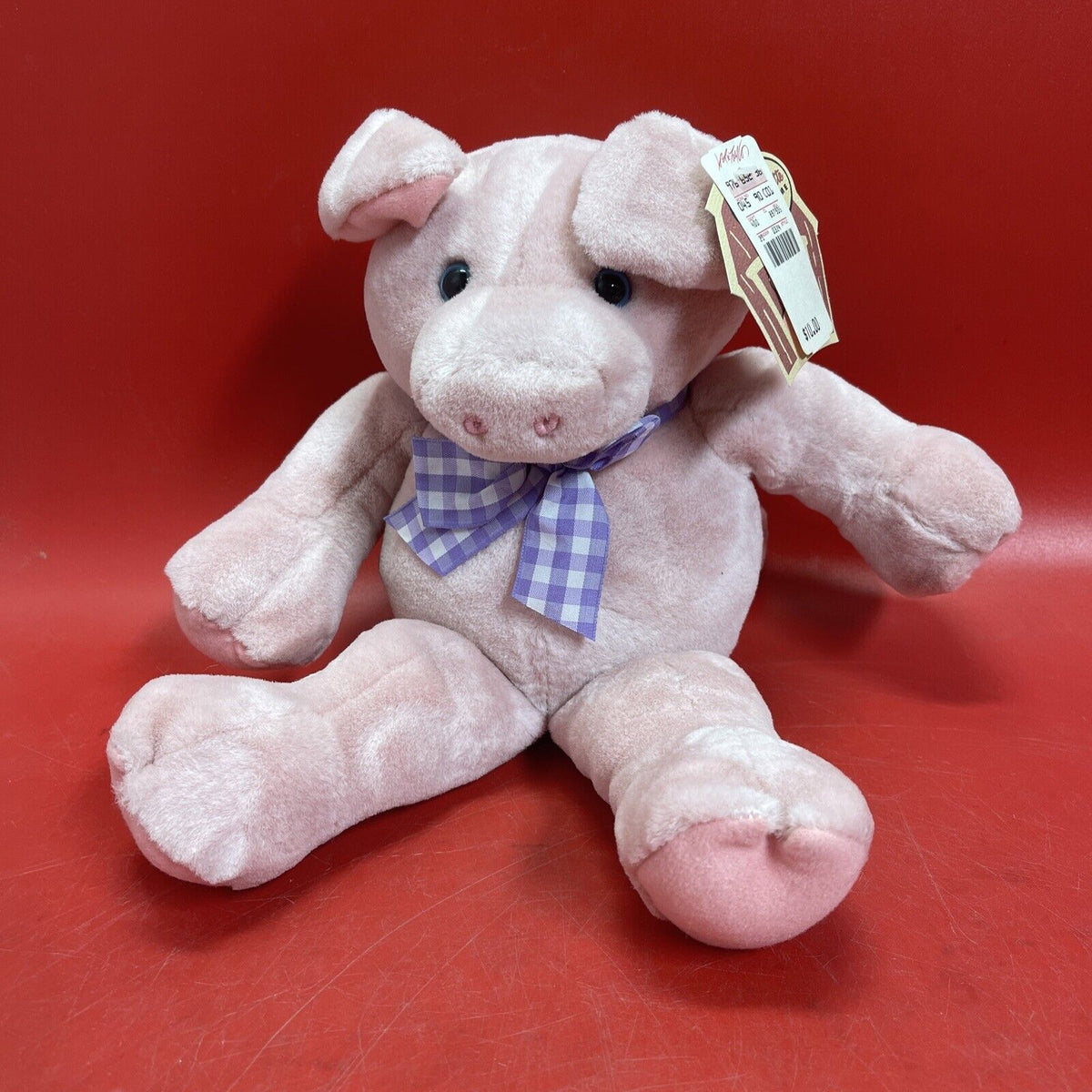 Seated 13" Squeeze to Oink Pig Named Charlotte Bean Bottom Plush Stuffed Toy