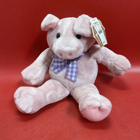 Seated 13" Squeeze to Oink Pig Named Charlotte Bean Bottom Plush Stuffed Toy