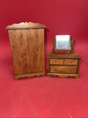 Vintage Bedroom Dresser with Mirror and Wardrobe by Hall's Lifetime Toys