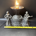 Art Deco Table Lamp Bronze Tone Cast Metal Saxophone Accordian