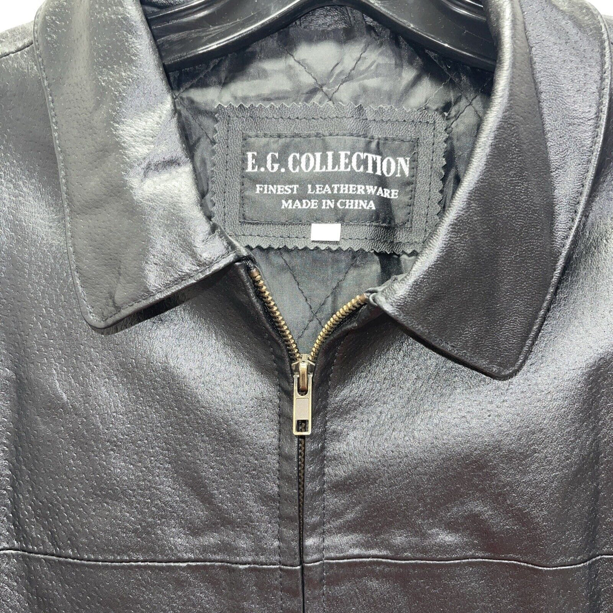 E.G. Collection Black Leather  Jacket Size Medium