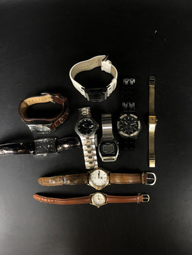 Lot of 9 Watches - Fossil, Seiko, Mercedes Benz… For PARTS