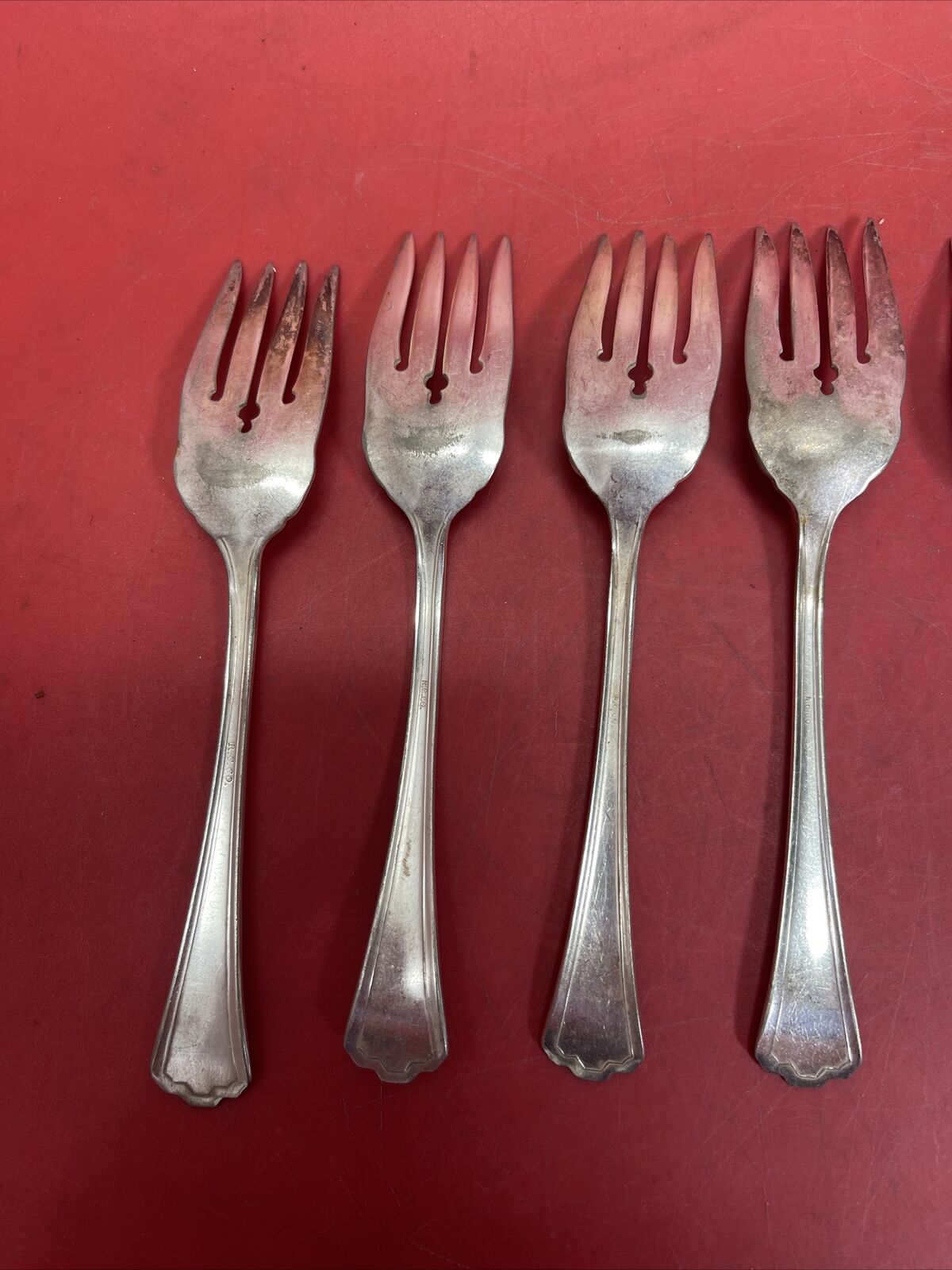 ANTIQUE VINTAGE COLLECTIBLE FORK 6.25" R.C. CO  SILVER PLATE Lot 8