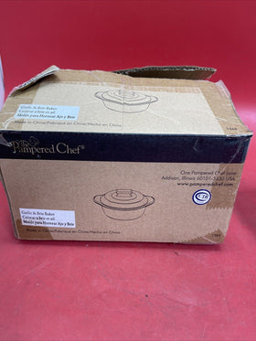 Pampered Chef -  3-Cup - Casserole Dish - White Ceramic - Lid & Dish