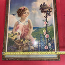 Vintage art Girl Birds house Flowers, by Mabel Rollings Harris Lot 2