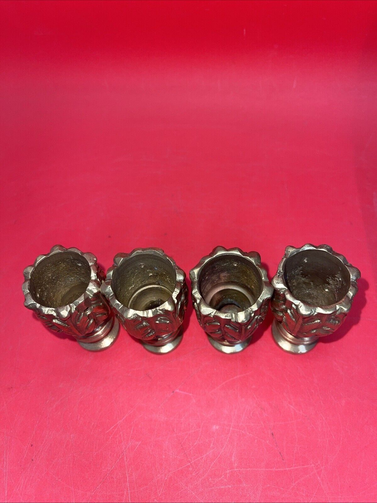 Vintage Brass Candle Holder Cup From Hollywood Regency era Mantel Candle Holder