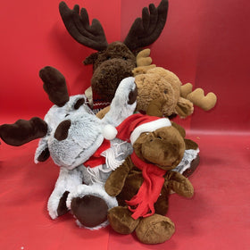 Vintage Reindeer Christmas Plush Lot 4