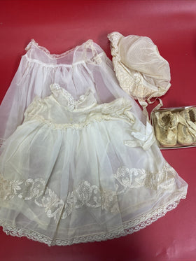 Vintage Sunday Easter Dresses for Little Girls Sheer Chiffon Lace.Lot 4