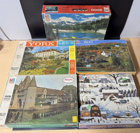 Vintage MB Puzzle BIG BOX/ Lot Of 5 *1