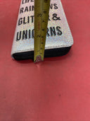 NWT Claire’s Life is Rainbows Glitter & Unicorns Silver Iridescent Wallet 
