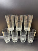 Vintage Libbey Duratuff Tumblers Clear Glasses 6 1/4”/ Lot Of 7